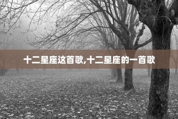 十二星座这首歌,十二星座的一首歌