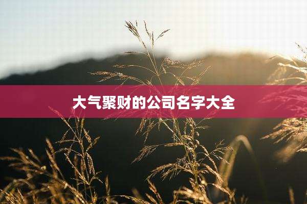 大气聚财的公司名字大全