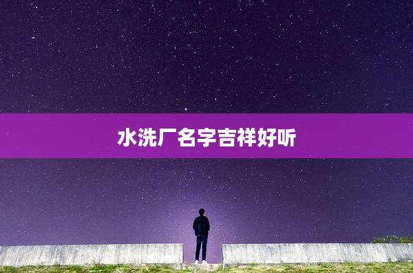水洗厂名字吉祥好听