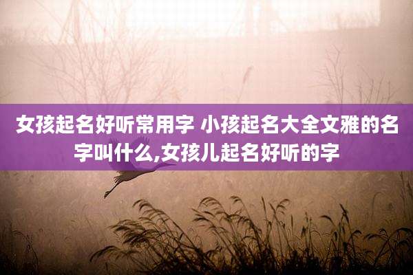 女孩起名好听常用字 小孩起名大全文雅的名字叫什么,女孩儿起名好听的字