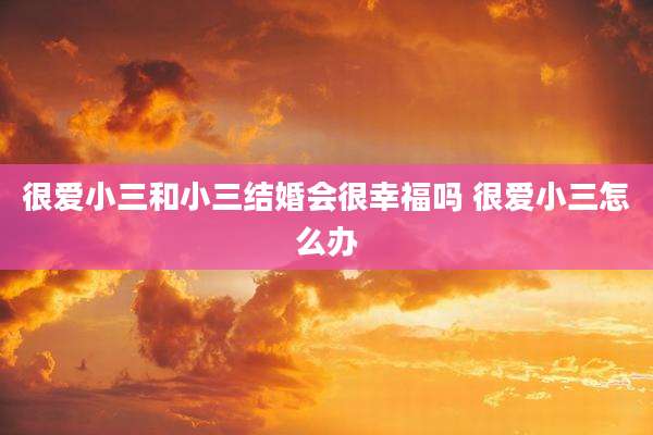 很爱小三和小三结婚会很幸福吗 很爱小三怎么办