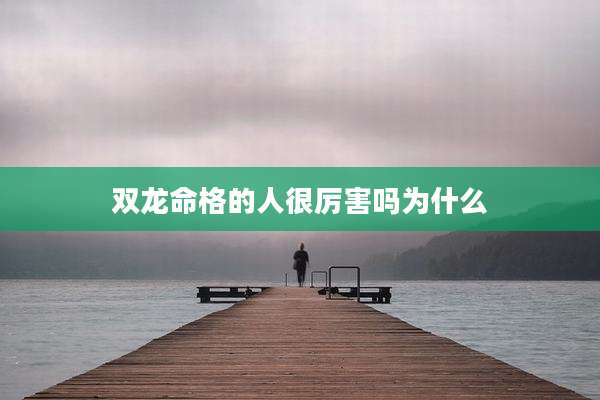 双龙命格的人很厉害吗为什么