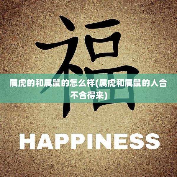 属虎的和属鼠的怎么样(属虎和属鼠的人合不合得来)
