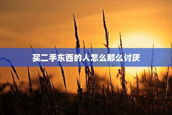 买二手东西的人怎么那么讨厌