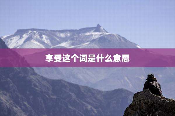 享受这个词是什么意思