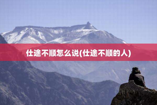 仕途不顺怎么说(仕途不顺的人)