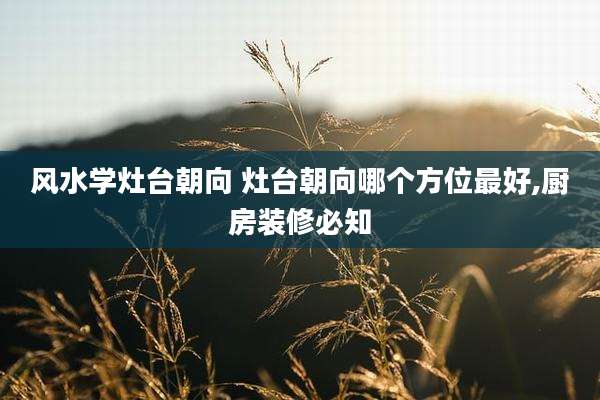 风水学灶台朝向 灶台朝向哪个方位最好,厨房装修必知