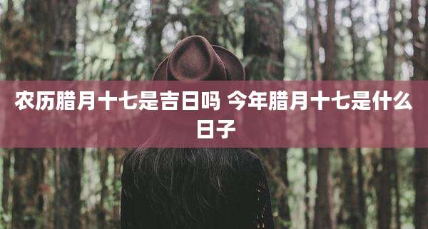 农历腊月十七是吉日吗 今年腊月十七是什么日子