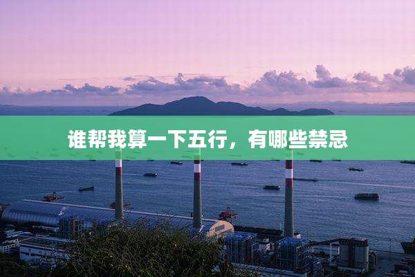 谁帮我算一下五行,有哪些禁忌