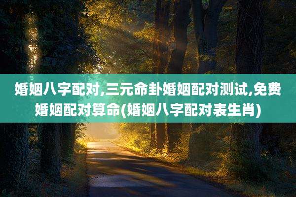 婚姻八字配对,三元命卦婚姻配对测试,免费婚姻配对算命(婚姻八字配对表生肖)