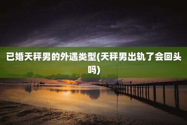 已婚天秤男的外遇类型(天秤男出轨了会回头吗)