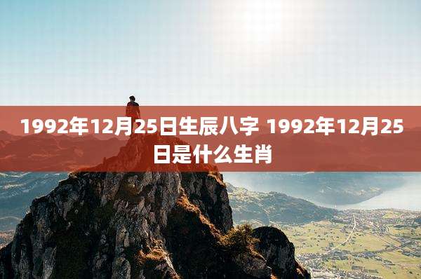 1992年12月25日生辰八字 1992年12月25日是什么生肖