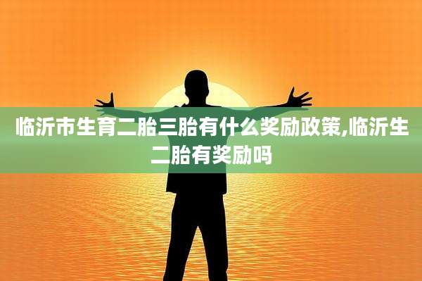 临沂市生育二胎三胎有什么奖励政策,临沂生二胎有奖励吗