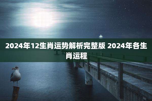 2024年12生肖运势解析完整版 2024年各生肖运程