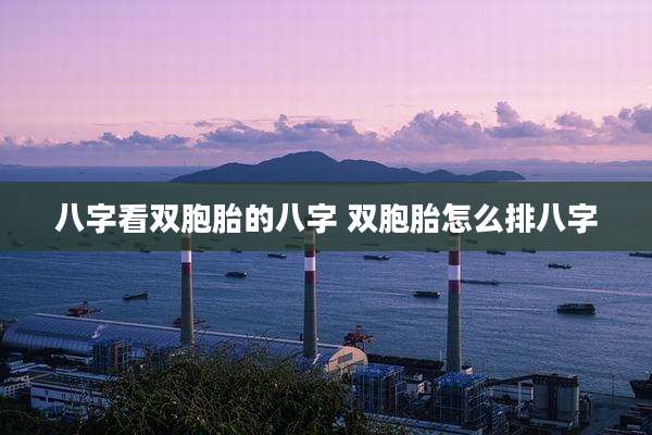 八字看双胞胎的八字 双胞胎怎么排八字