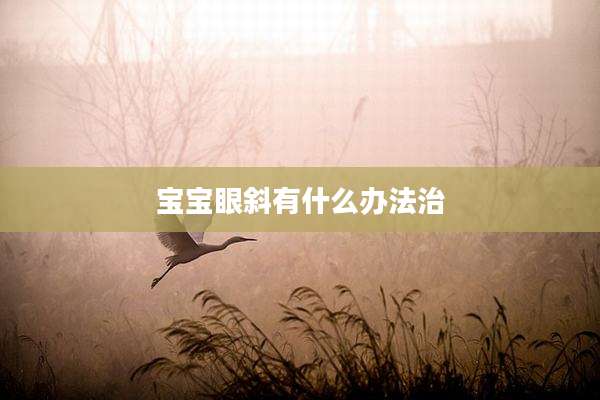 宝宝眼斜有什么办法治