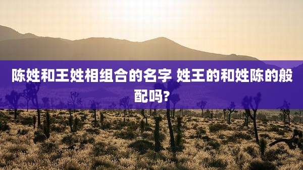 陈姓和王姓相组合的名字 姓王的和姓陈的般配吗?