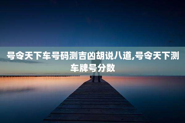 号令天下车号码测吉凶胡说八道,号令天下测车牌号分数