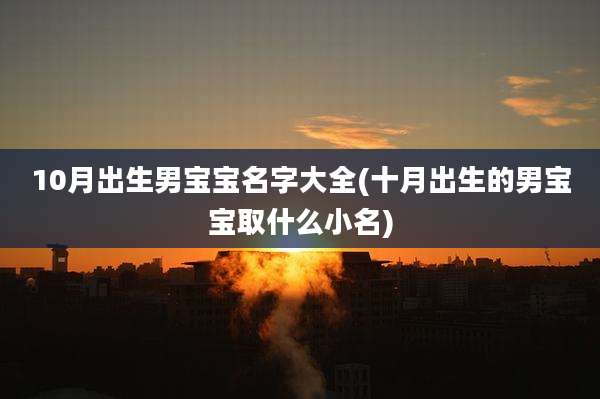 10月出生男宝宝名字大全(十月出生的男宝宝取什么小名)