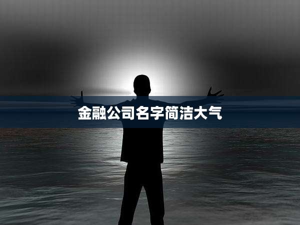 金融公司名字简洁大气