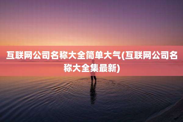 互联网公司名称大全简单大气(互联网公司名称大全集最新)