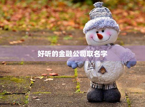 好听的金融公司取名字
