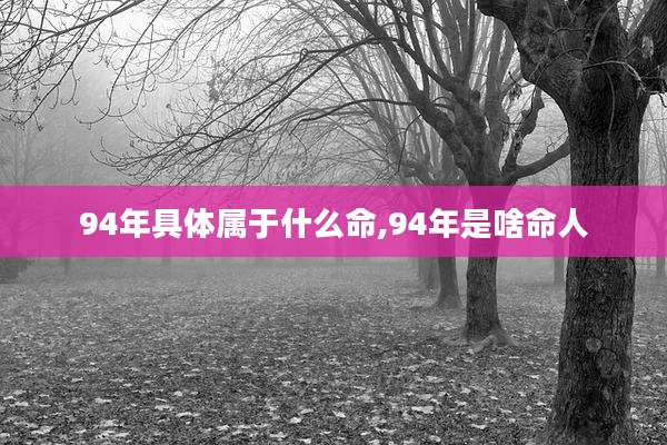 94年具体属于什么命,94年是啥命人