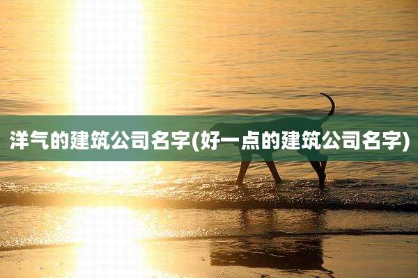 洋气的建筑公司名字(好一点的建筑公司名字)