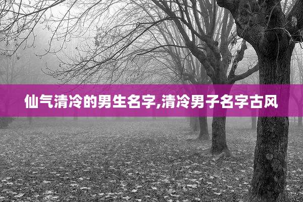 仙气清冷的男生名字,清冷男子名字古风