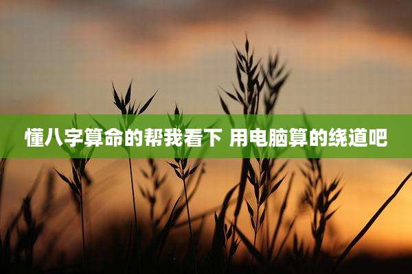 懂八字算命的帮我看下 用电脑算的绕道吧