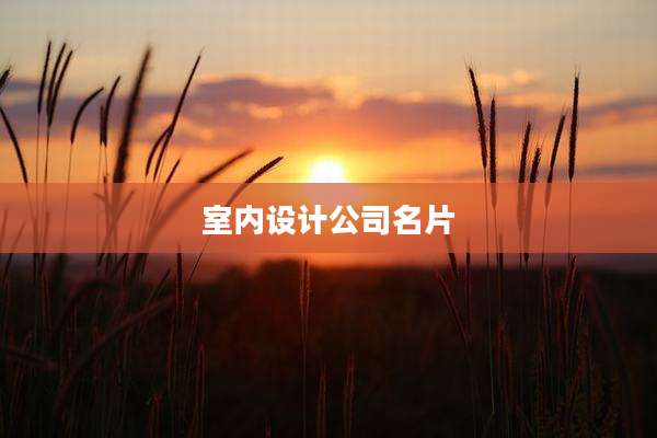 室内设计公司名片