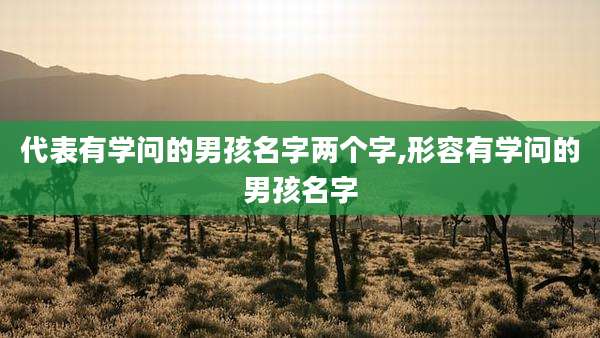 代表有学问的男孩名字两个字,形容有学问的男孩名字