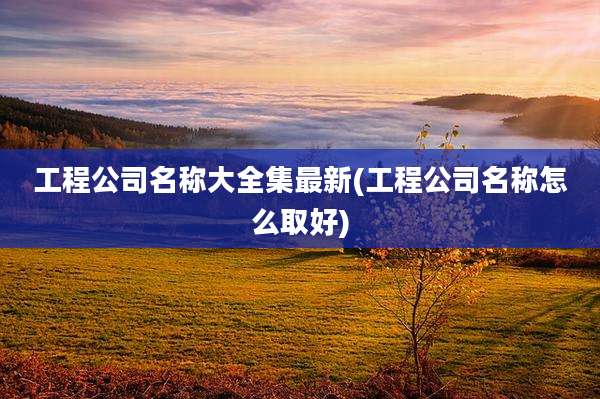 工程公司名称大全集最新(工程公司名称怎么取好)