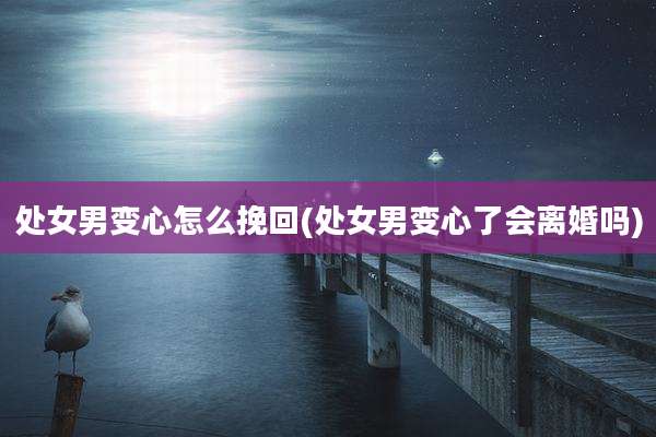 处女男变心怎么挽回(处女男变心了会离婚吗)