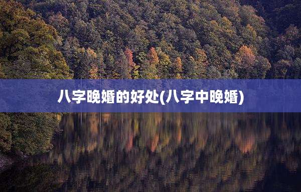 八字晚婚的好处(八字中晚婚)