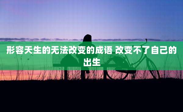 形容天生的无法改变的成语 改变不了自己的出生