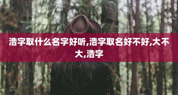 浩字取什么名字好听,浩字取名好不好,大不大,浩字