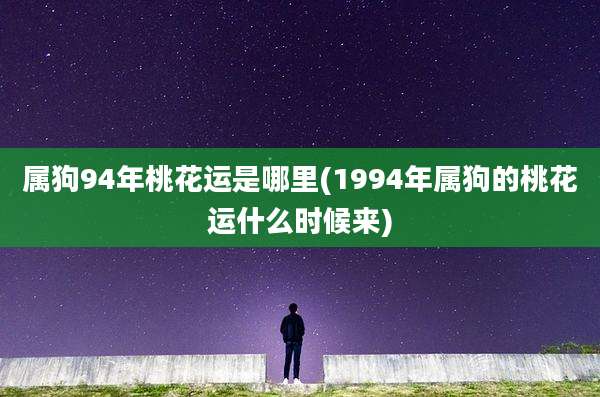 属狗94年桃花运是哪里(1994年属狗的桃花运什么时候来)