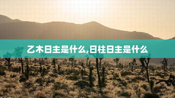 乙木日主是什么,日柱日主是什么