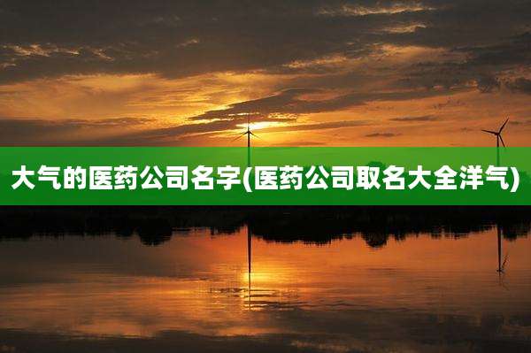 大气的医药公司名字(医药公司取名大全洋气)
