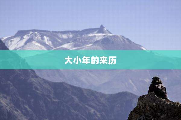 大小年的来历