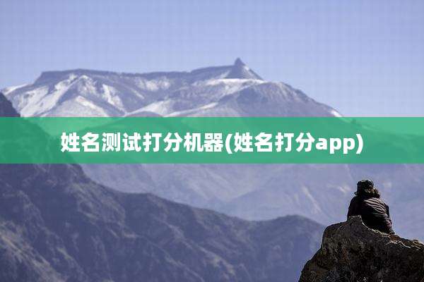 姓名测试打分机器(姓名打分app)