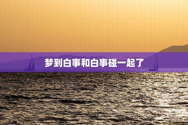 梦到白事和白事碰一起了