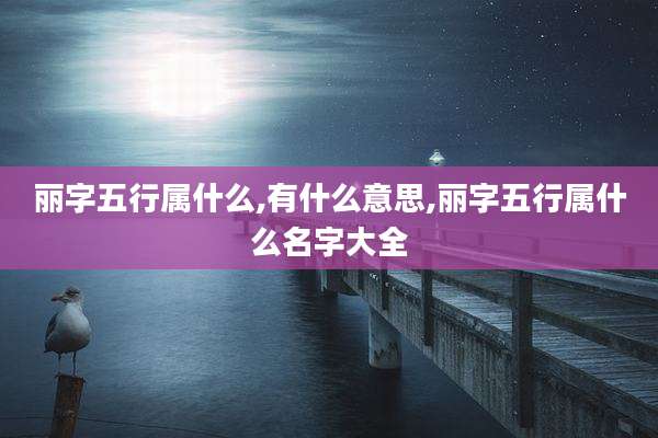 丽字五行属什么,有什么意思,丽字五行属什么名字大全
