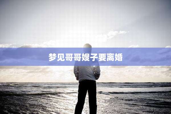 梦见哥哥嫂子要离婚