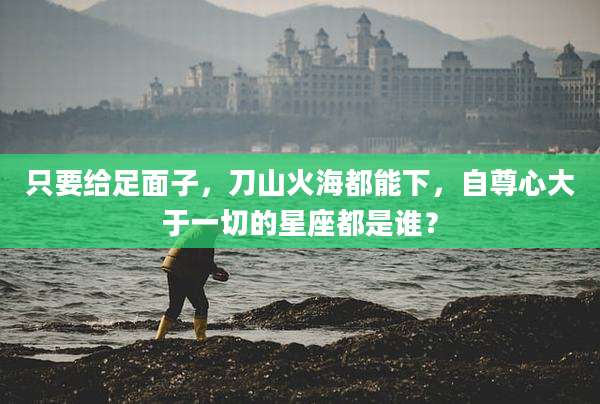 只要给足面子,刀山火海都能下,自尊心大于一切的星座都是谁?