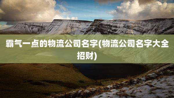 霸气一点的物流公司名字(物流公司名字大全招财)