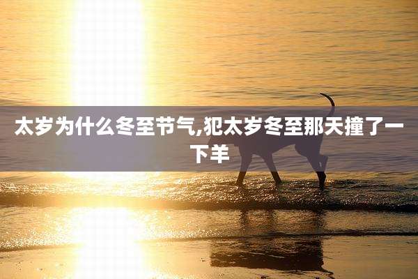 太岁为什么冬至节气,犯太岁冬至那天撞了一下羊
