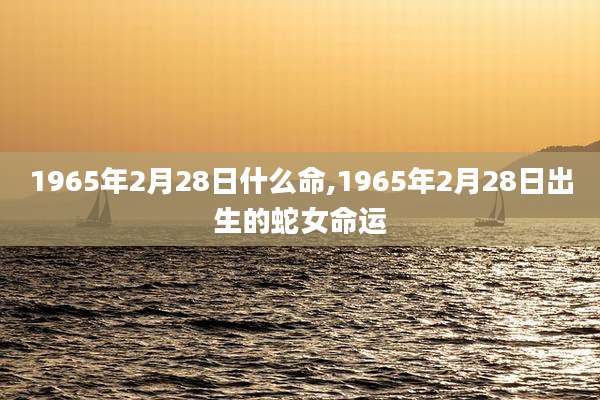 1965年2月28日什么命,1965年2月28日出生的蛇女命运