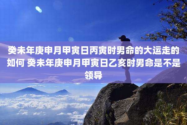 癸未年庚申月甲寅日丙寅时男命的大运走的如何 癸未年庚申月甲寅日乙亥时男命是不是领导